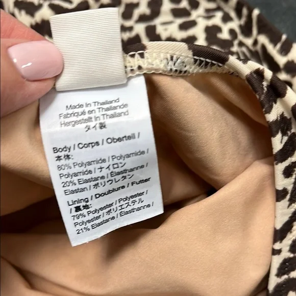 J. Crew crewcuts brown and tan Leopard Print One Piece Swimsuit size 8